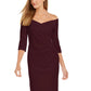 Calvin Klein Women's Off-The-Shoulder Sheath Dress Purple Size 8