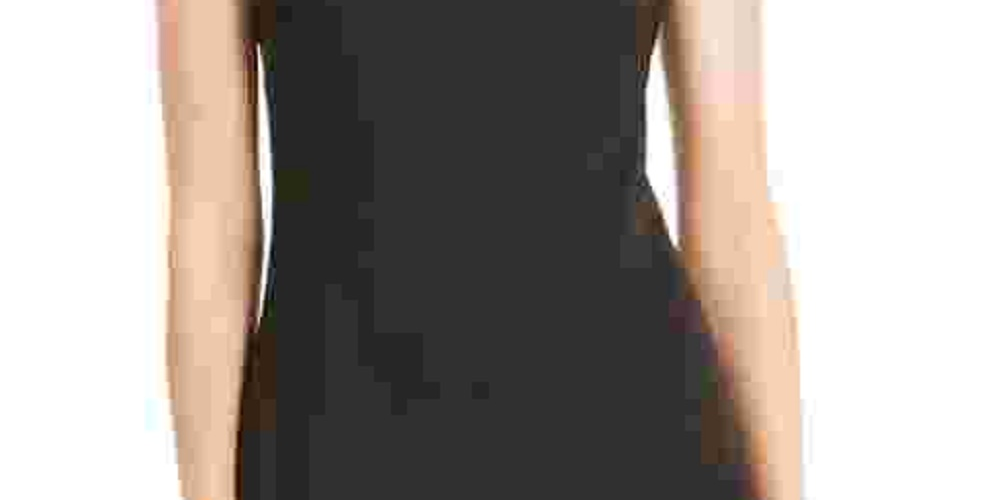 Calvin Klein Women's Animal-Trim Dress Black Size 8