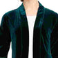 Calvin Klein Women's Green Long Sleeve Open Cardigan Formal Jacket Blue Size Small