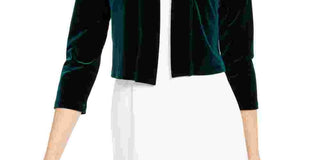 Calvin Klein Women's Green Long Sleeve Open Cardigan Formal Jacket Blue Size Small
