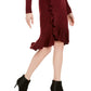 Calvin Klein Women's Ruffled Sweater Dress Wine -Size Small