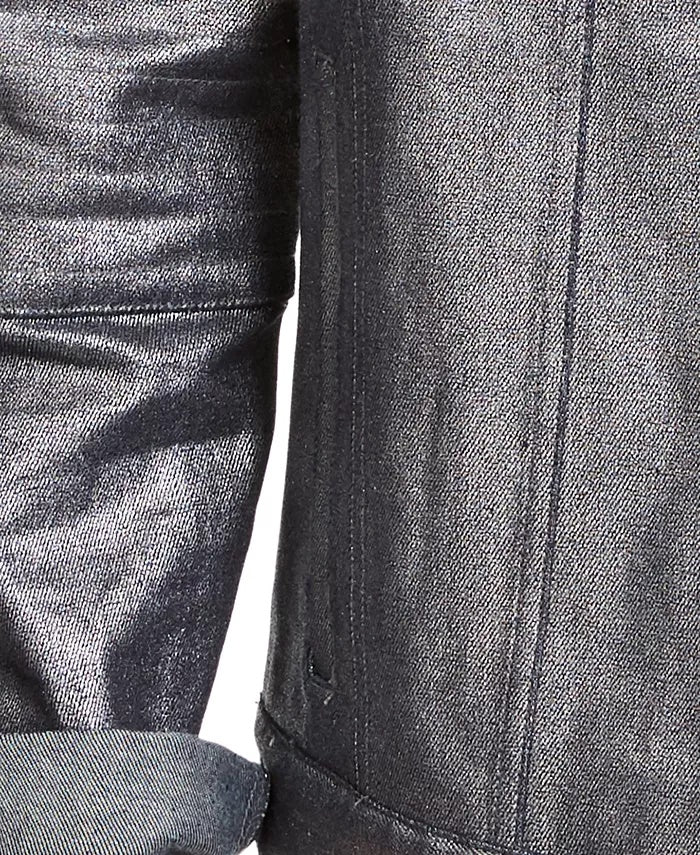 Michael Kors Men's Metallic Moto Trucker Jacket Silver Size Small