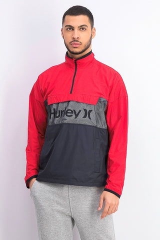 Hurley Men's Siege Anorak Logo Jacket Pink Size X-Large