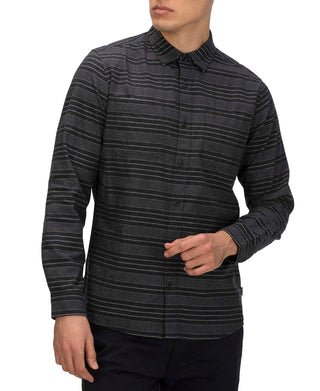 Hurley Men's Armstrong Stretch Classic-Fit Yarn-Dyed Stripe Shirt Charcoal Size XX-Large