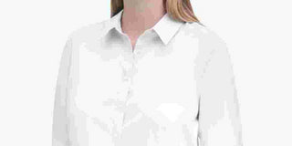 Calvin Klein Women's Plus Size Cotton Collared Shirt White Size 14w