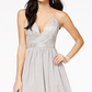 Emerald Sundae Junior's Embellished Lace Bodice Gown Grey Size Medium