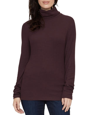 Sanctuary Women's Solid Turtleneck Top Purple Size Medium