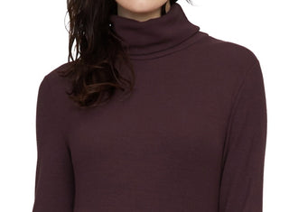 Sanctuary Women's Solid Turtleneck Top Purple Size Medium