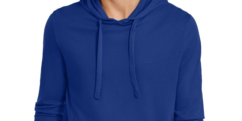 Michael Kors Men's Luxe Cotton Hoodie Blue Size XX-Large