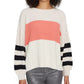 Sanctuary Women's Playful Stripe Shaker Stitch Sweater Size Beige White Size X-Small