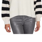 Sanctuary Women's Playful Stripe Shaker Stitch Sweater Size Beige White Size X-Small