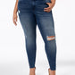 Celebrity Pink Women's Plus Ripped Skinny Jeans Blue Size Petite Small