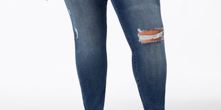 Celebrity Pink Women's Plus Ripped Skinny Jeans Blue Size Petite Small
