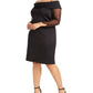 Calvin Klein Women's Plus Size Illusion-Sleeve Off-The-Shoulder Dress Black Size 22W