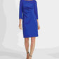 DKNY Women's Ponte Side Ruche Sheath Dress Blue Size 10
