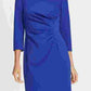 DKNY Women's Ponte Side Ruche Sheath Dress Blue Size 10