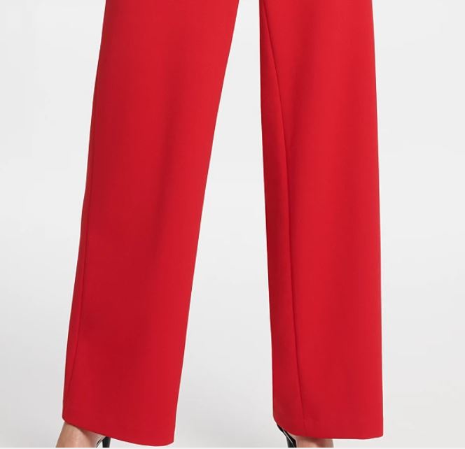 DKNY Women's Ruffle Detail Jumpsuit Red Size 2