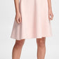 DKNY Women's V Neck Compression Fit & Flare Dress Blush Powder White Size 14