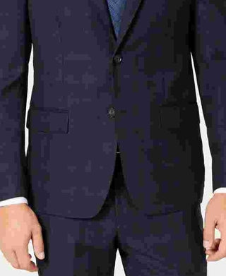 DKNY Men's Modern Fit Stretch Windowpane Suit Separate Jacket Blue Size 40