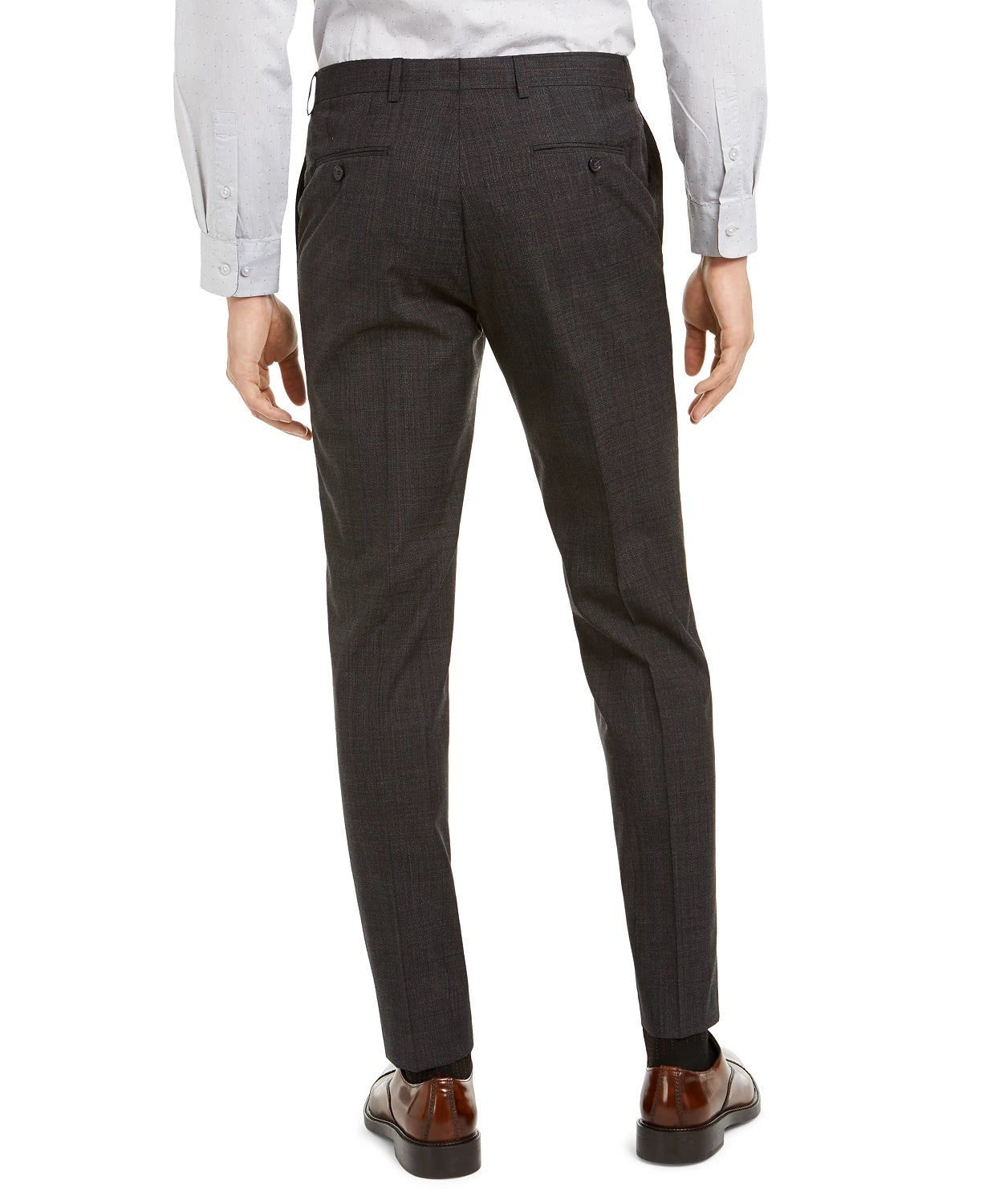 DKNY Men's Modern Fit Stretch Plaid Suit Separate Pants Charcoal Size 32X32