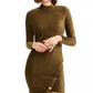 Almost Famous Juniors' Corduroy Snap Bodycon Dress Green Size Extra Large