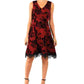 Donna Ricco Women's Floral Flocked Scuba Crepe Dress Red Size 14