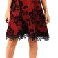Donna Ricco Women's Floral Flocked Scuba Crepe Dress Red Size 14
