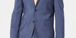 DKNY Men's Modern Fit Stretch Mini heck Suit Jacket Blue Size 42