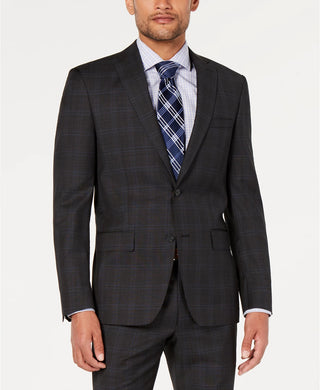 DKNY Men's Modern-Fit Wool Suit Jacket Gray Size 42