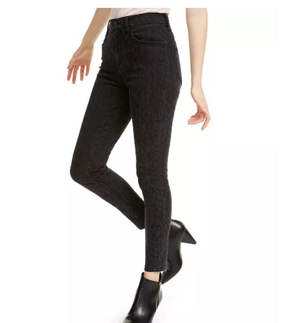 STS Blue Women's Ashley Leopard High Waist Skinny Jeans Grey Size 32