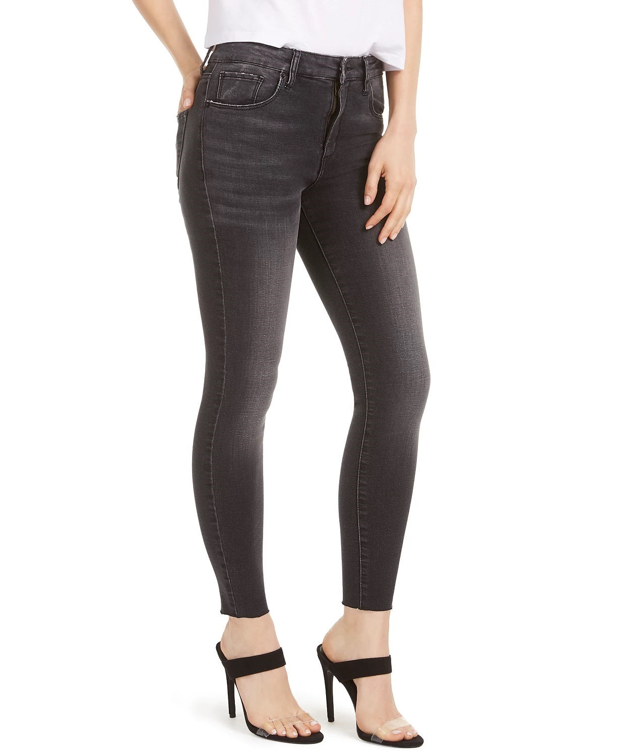STS Blue Women's Ellie Raw Hem Ankle Skinny Jeans Black Size 26