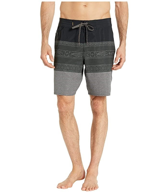Quiksilver Men's Board Shorts Geometric Libertribs Boardshorts Black Size 40