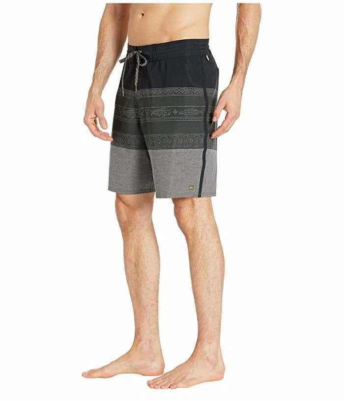 Quiksilver Men's Board Shorts Geometric Libertribs Boardshorts Black Size 40