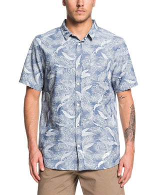 Quiksilver Men's Mountain Ash Short Sleeve Woven Shirt Navy Size X-Large