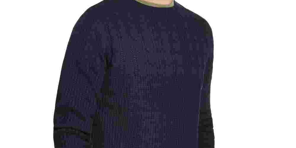 Weatherproof Vintage Men's Long Sleeve Crew Neck  Sweater Navy Size XX-Large