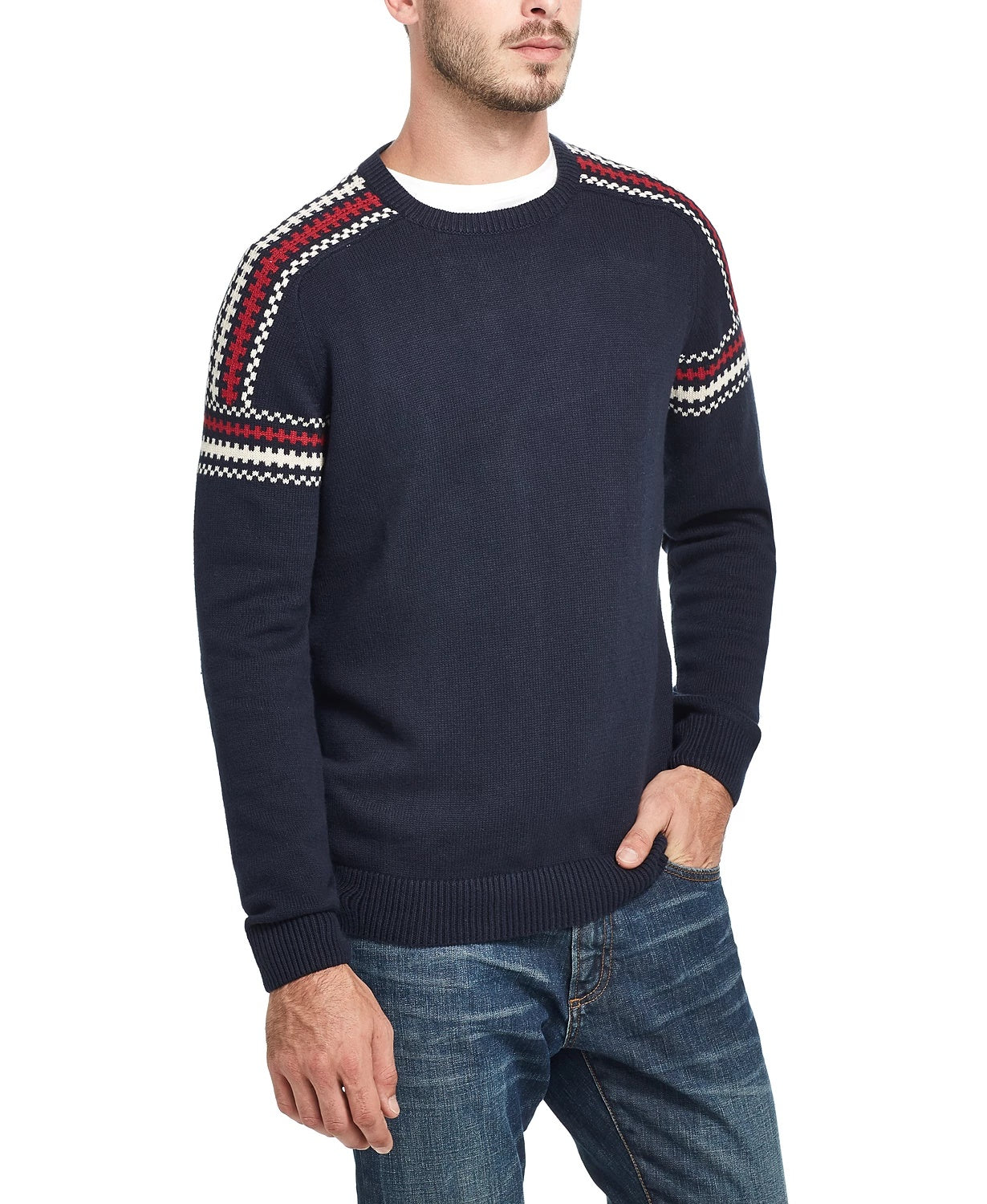 Weatherproof Vintage Men's Ski Sweater Navy Size Large