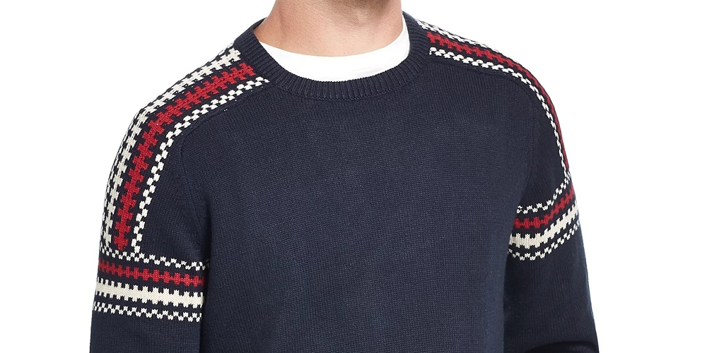 Weatherproof Vintage Men's Ski Sweater Navy Size Large
