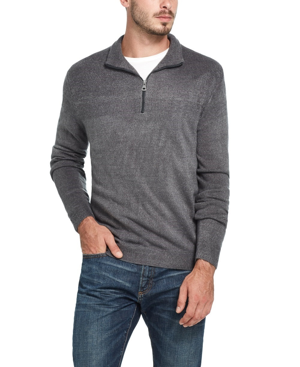 Weatherproof Vintage Men's Soft Touch Quarter Zip Sweater Grey Size X-Large