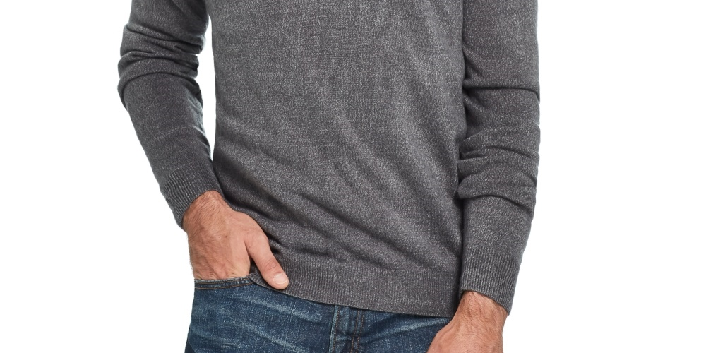 Weatherproof Vintage Men's Soft Touch Quarter Zip Sweater Grey Size X-Large