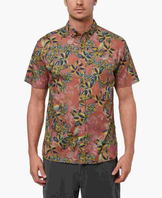Jack O'Neill Men's Hawaiian Dreams Short Sleeve Shirt Brown Size X-Large