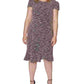 Betsey Johnson Women's Zippered Speckle Short Sleeve Scoop Neck Below The Knee Fit Flare Wear To Work Dress Gray Size 22W