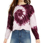 Rebellious One Junior's Tie Dye Long Sleeved T-Shirt Purple Size X-Small