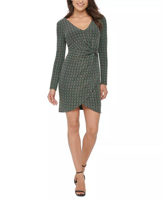 Guess Women's Metallic Dew-Drop Knit Dress Dark Green Size 2