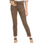 7 For All Mankind Women's Animal Print Jeans Dark Beige