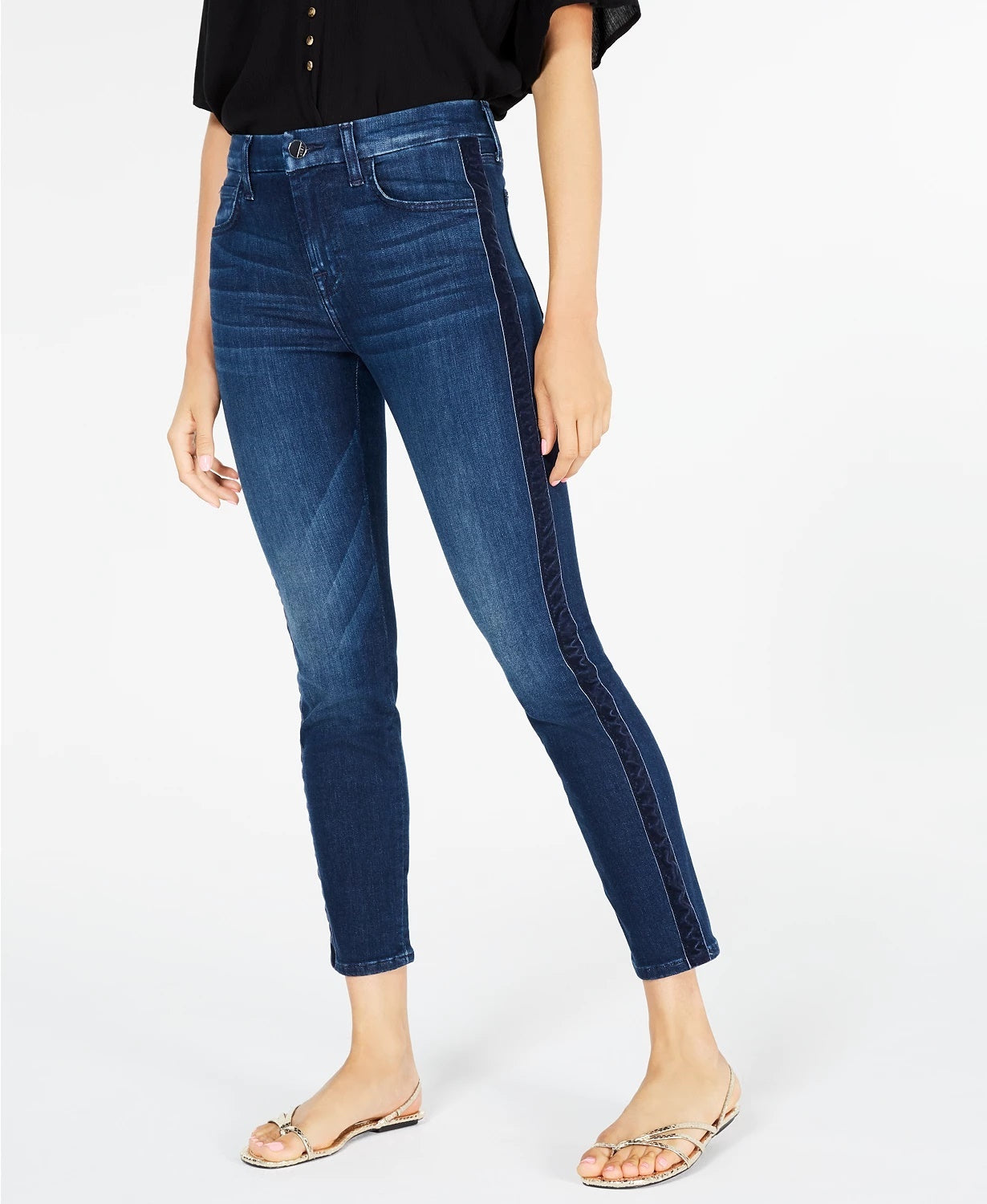 Jen 7 by 7 For All Mankind Women's Tuxedo Ankle Skinny Jeans Blue Size 12