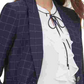 Tommy Hilfiger Women's Windowpane-Print Single-Button Blazer Blue Size 4
