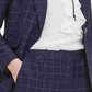 Tommy Hilfiger Women's Windowpane-Print Single-Button Blazer Blue Size 4