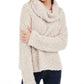 Hippie Rose Juniors' Textured Cowl-Neck Sweater Beige Size X-Small