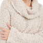Hippie Rose Juniors' Textured Cowl-Neck Sweater Beige Size X-Small