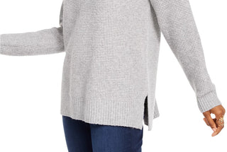 Hippie Rose Junior's Long Sleeve Sweater Grey Size Large